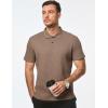 imageJMIERR Mens Waffle Polo Shirts Summer Casual Short Sleeve TShirt Button Up Solid Color Henley ShirtsBrown