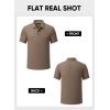imageJMIERR Mens Waffle Polo Shirts Summer Casual Short Sleeve TShirt Button Up Solid Color Henley ShirtsBrown