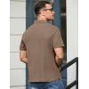 imageJMIERR Mens Waffle Polo Shirts Summer Casual Short Sleeve TShirt Button Up Solid Color Henley ShirtsBrown