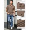 imageJMIERR Mens Waffle Polo Shirts Summer Casual Short Sleeve TShirt Button Up Solid Color Henley ShirtsBrown