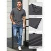 imageJMIERR Mens Waffle Polo Shirts Summer Casual Short Sleeve TShirt Button Up Solid Color Henley ShirtsDark Grey