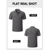 imageJMIERR Mens Waffle Polo Shirts Summer Casual Short Sleeve TShirt Button Up Solid Color Henley ShirtsDark Grey