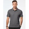 imageJMIERR Mens Waffle Polo Shirts Summer Casual Short Sleeve TShirt Button Up Solid Color Henley ShirtsDark Grey