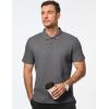 imageJMIERR Mens Waffle Polo Shirts Summer Casual Short Sleeve TShirt Button Up Solid Color Henley ShirtsDark Grey