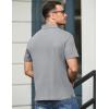 imageJMIERR Mens Waffle Polo Shirts Summer Casual Short Sleeve TShirt Button Up Solid Color Henley ShirtsGrey