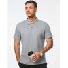 imageJMIERR Mens Waffle Polo Shirts Summer Casual Short Sleeve TShirt Button Up Solid Color Henley ShirtsGrey