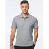imageJMIERR Mens Waffle Polo Shirts Summer Casual Short Sleeve TShirt Button Up Solid Color Henley ShirtsGrey