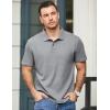 imageJMIERR Mens Waffle Polo Shirts Summer Casual Short Sleeve TShirt Button Up Solid Color Henley ShirtsGrey
