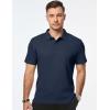 imageJMIERR Mens Waffle Polo Shirts Summer Casual Short Sleeve TShirt Button Up Solid Color Henley ShirtsNavy Blue
