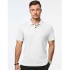 imageJMIERR Mens Waffle Polo Shirts Summer Casual Short Sleeve TShirt Button Up Solid Color Henley ShirtsWhite