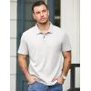 imageJMIERR Mens Waffle Polo Shirts Summer Casual Short Sleeve TShirt Button Up Solid Color Henley ShirtsWhite