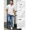 imageJMIERR Mens Waffle Polo Shirts Summer Casual Short Sleeve TShirt Button Up Solid Color Henley ShirtsWhite