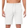 imageJMIERR Mens 100 Cotton Shorts 9quot Casual Elastic Waist Drawstring Lightweight Workout Lounge Beach Jersey Sweat ShortsA White