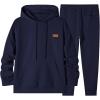imageJMIERR Mens 2 Piece Jacquard Sweatsuit Outfits Hoodie Sweatshirt ampamp Joggers Sweatpants Set TracksuitGrayish Blue