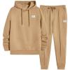 imageJMIERR Mens 2 Piece Outfits Hoodie Sweatshirt Tracksuit ampamp Joggers Sweatpants Sweatsuit SetFlaxen