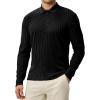 imageJMIERR Mens Casual Polo Shirt Summer Short Sleeve Vacation Button Beach Knit Stretchy Golf ShirtsLong Sleeve  Black