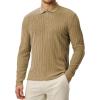imageJMIERR Mens Casual Polo Shirt Summer Short Sleeve Vacation Button Beach Knit Stretchy Golf ShirtsLong Sleeve  Khaki