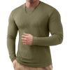 imageJMIERR Mens Long Sleeve Muscle T Shirts Casual Crewneck Knitted Longline Textured Tee Shirts for Gym WorkoutGreen