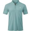 imageJMIERR Mens Polo Henley Shirt Moisture Wicking Quick Dry Summer Casual Short Sleeve Golf Polo T ShirtsBlue Green