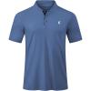 imageJMIERR Mens Polo Henley Shirt Moisture Wicking Quick Dry Summer Casual Short Sleeve Golf Polo T ShirtsHaze Blue