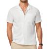 imageJMIERR Mens Seersucker Shirts Short Sleeve Casual Shirts Button Down Shirt Beach Summer Vacation Wedding ShirtWhite