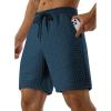 imageJMIERR Mens Sweat Shorts Casual Stretch Elastic Waist Waffle Workout Gym Short 7 inch Inseam Running Short with PocketSail Blue