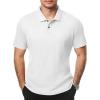 imageJMIERR Mens Waffle Polo Shirts Summer Casual Short Sleeve TShirt Button Up Solid Color Henley ShirtsWhite