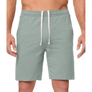 imageJMIERR Mens 100 Cotton Shorts 9quot Casual Elastic Waist Drawstring Lightweight Workout Lounge Beach Jersey Sweat ShortsA Laurel Green