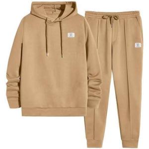 imageJMIERR Mens 2 Piece Outfits Hoodie Sweatshirt Tracksuit ampamp Joggers Sweatpants Sweatsuit SetFlaxen