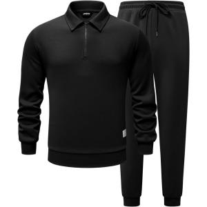 imageJMIERR Mens Track Suits 2 Piece Outfits Quarter Zipper Polo Shirt Tracksuit ampamp Joggers Sweatpants Sweatsuit Sets