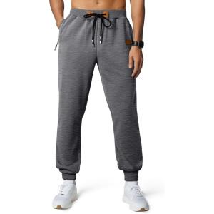 imageJMIERR Mens Tapered Sweatpants with Zip Pockets Drawstring Waist for Athletic Joggers Track Pants Gym Running WorkoutMedium Grey