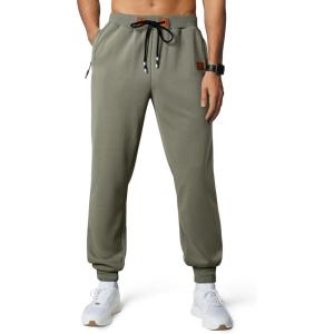 imageJMIERR Mens Tapered Sweatpants with Zip Pockets Drawstring Waist for Athletic Joggers Track Pants Gym Running WorkoutSeagrass