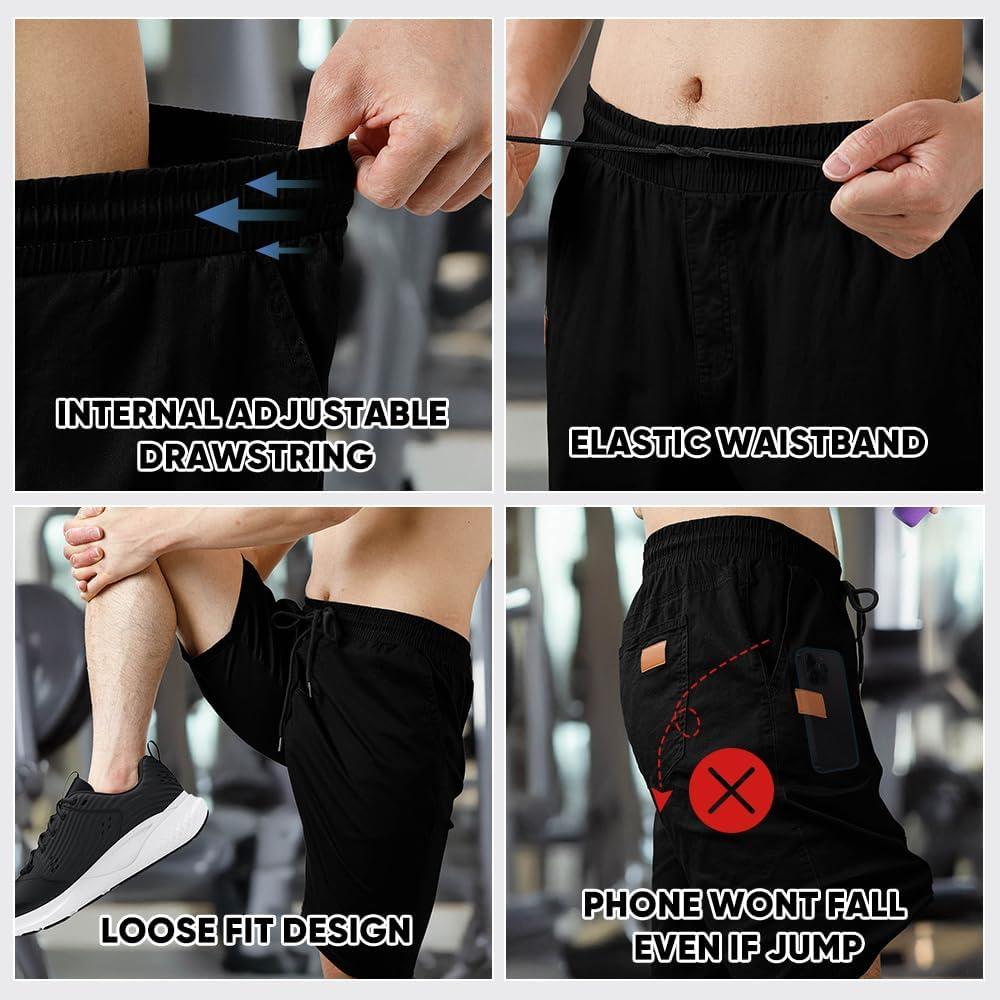 imageJMIERR Mens Casual Shorts  Cotton Drawstring Summer Beach Stretch Twill Chino Golf ShortsZ 2 Pack  Black  Light Grey
