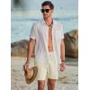 imageJMIERR Mens Casual 7quot Shorts Cotton Elastic Waist Drawstring Summer Texture Stretch Beach Shorts with PocketsApricot