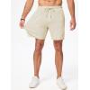 imageJMIERR Mens Casual 7quot Shorts Cotton Elastic Waist Drawstring Summer Texture Stretch Beach Shorts with PocketsApricot