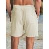 imageJMIERR Mens Casual 7quot Shorts Cotton Elastic Waist Drawstring Summer Texture Stretch Beach Shorts with PocketsApricot