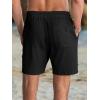 imageJMIERR Mens Casual 7quot Shorts Cotton Elastic Waist Drawstring Summer Texture Stretch Beach Shorts with PocketsBlack