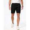 imageJMIERR Mens Casual 7quot Shorts Cotton Elastic Waist Drawstring Summer Texture Stretch Beach Shorts with PocketsBlack
