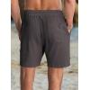 imageJMIERR Mens Casual 7quot Shorts Cotton Elastic Waist Drawstring Summer Texture Stretch Beach Shorts with PocketsBrown Grey