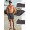 imageJMIERR Mens Casual 7quot Shorts Cotton Elastic Waist Drawstring Summer Texture Stretch Beach Shorts with PocketsBrown Grey