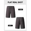 imageJMIERR Mens Casual 7quot Shorts Cotton Elastic Waist Drawstring Summer Texture Stretch Beach Shorts with PocketsBrown Grey