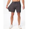 imageJMIERR Mens Casual 7quot Shorts Cotton Elastic Waist Drawstring Summer Texture Stretch Beach Shorts with PocketsBrown Grey