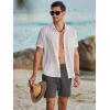 imageJMIERR Mens Casual 7quot Shorts Cotton Elastic Waist Drawstring Summer Texture Stretch Beach Shorts with PocketsBrown Grey
