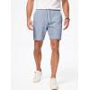 imageJMIERR Mens Casual 7quot Shorts Cotton Elastic Waist Drawstring Summer Texture Stretch Beach Shorts with PocketsDusk Blue