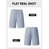 imageJMIERR Mens Casual 7quot Shorts Cotton Elastic Waist Drawstring Summer Texture Stretch Beach Shorts with PocketsDusk Blue