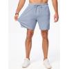 imageJMIERR Mens Casual 7quot Shorts Cotton Elastic Waist Drawstring Summer Texture Stretch Beach Shorts with PocketsDusk Blue