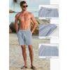 imageJMIERR Mens Casual 7quot Shorts Cotton Elastic Waist Drawstring Summer Texture Stretch Beach Shorts with PocketsDusk Blue