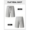 imageJMIERR Mens Casual 7quot Shorts Cotton Elastic Waist Drawstring Summer Texture Stretch Beach Shorts with PocketsGrey