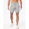 imageJMIERR Mens Casual 7quot Shorts Cotton Elastic Waist Drawstring Summer Texture Stretch Beach Shorts with PocketsGrey