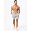 imageJMIERR Mens Casual 7quot Shorts Cotton Elastic Waist Drawstring Summer Texture Stretch Beach Shorts with PocketsGrey